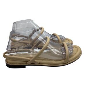 J.Crew Beige Strappy Leather Flat Sandals Womens Size 7.5